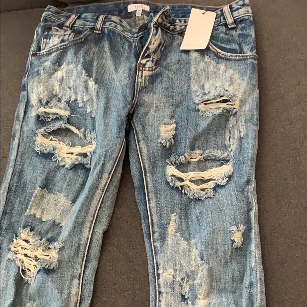 Distressed jeans